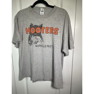 Hooters Murrells Inlet SC Gray T Shirt Size Large Delightful Tacky Yet Unrefined